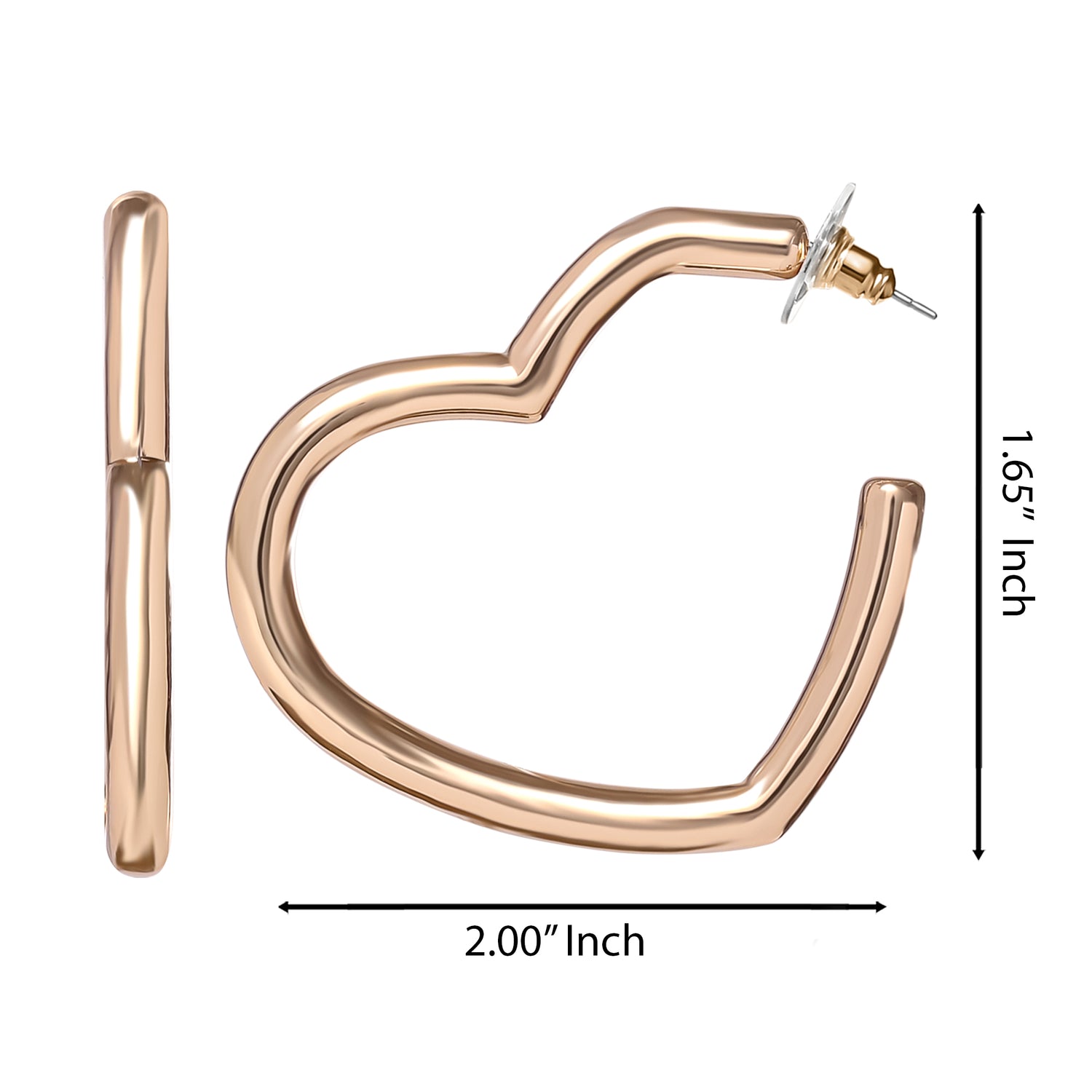 Jessica Simpson Open Heart Thin Wire Hoop Earrings in Gold