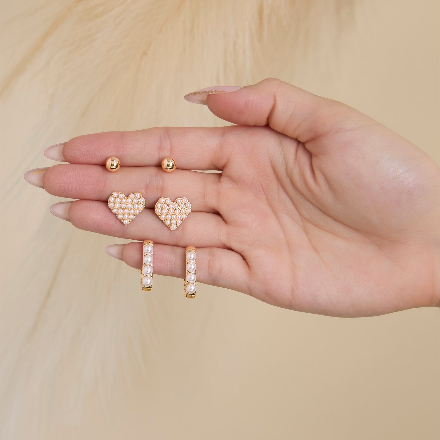 Jessica Simpson Pearl Stud Earring Set of 3