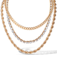 JS Jessica Simpson 3-Piece Twisted Chain Link Necklace Set