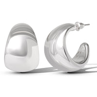 JS Jessica Simpson Wide Hoop Earrings s in Silver Tone Finish