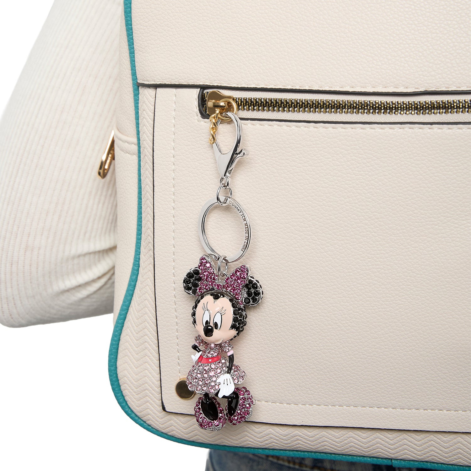 Disney Minnie Mouse Crystal Pavé Bag Charm Keychain – Officially Licensed