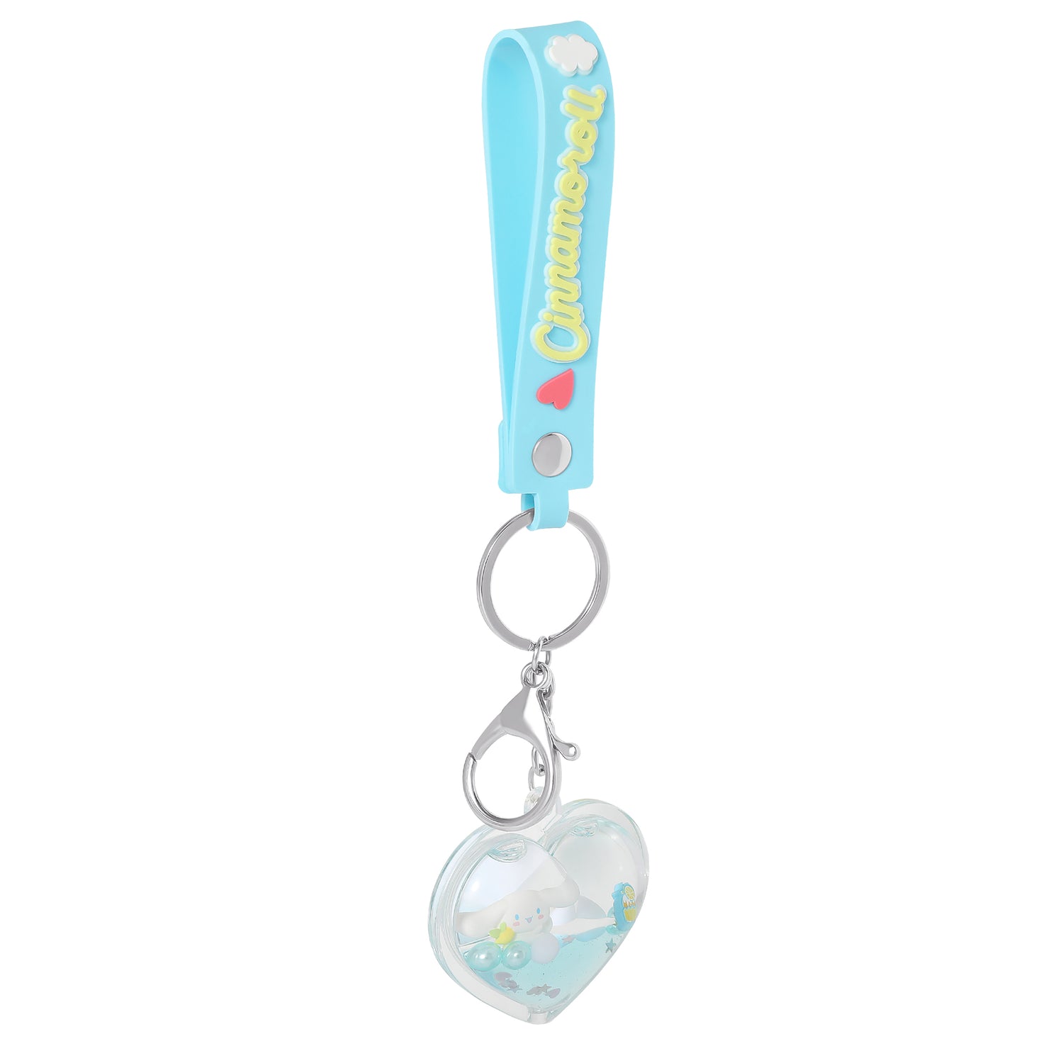 Hello Kitty Cinnamoroll Heart Shaped Liquid Keychain