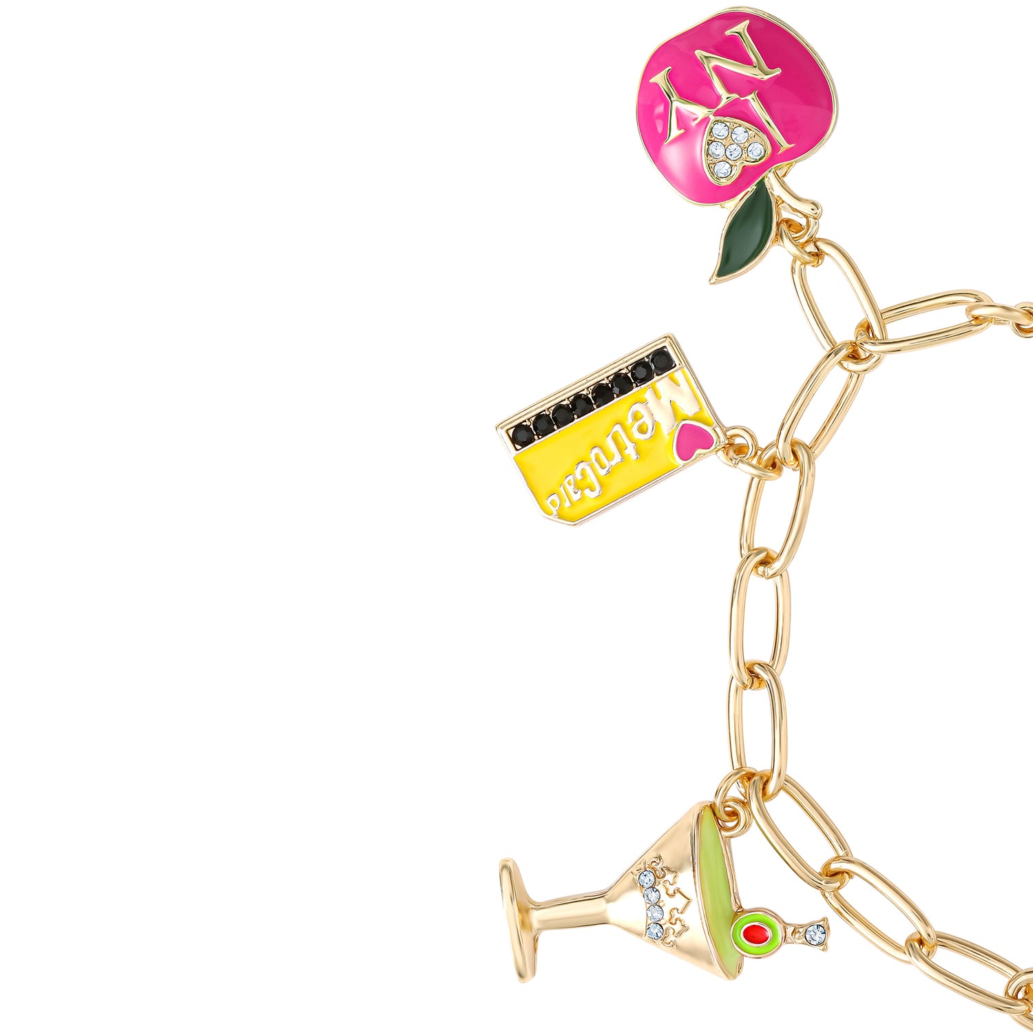 Juicy Couture City Icons Charm Bracelet, Gold‑Tone Enamel Charms