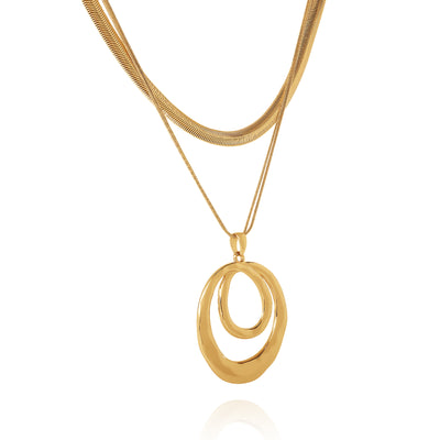 BCBG Layered Spiral Pendant Necklace