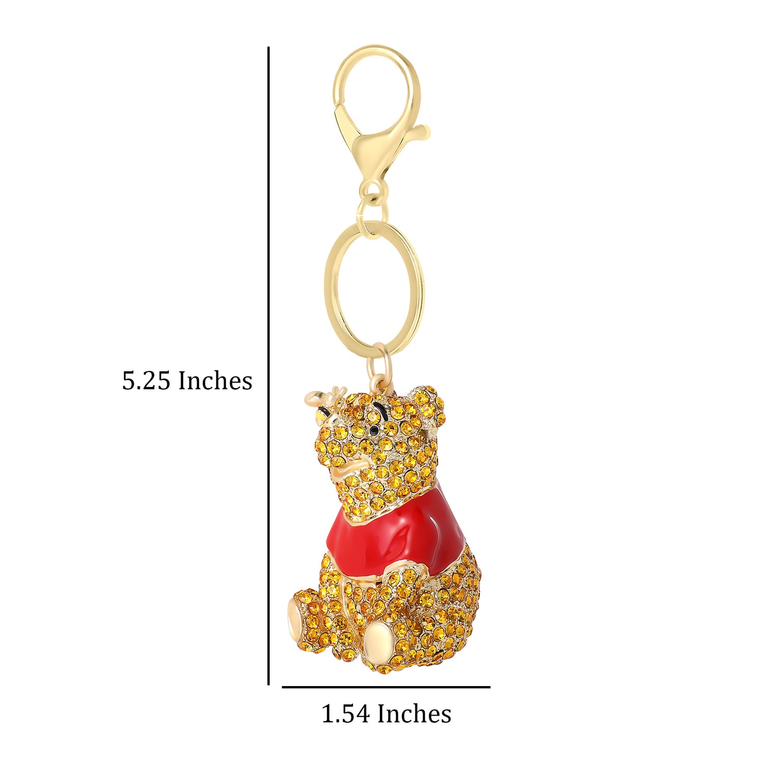 Disney Winnie the Pooh Crystal Pavé Bag Charm Keychain – Officially Licensed