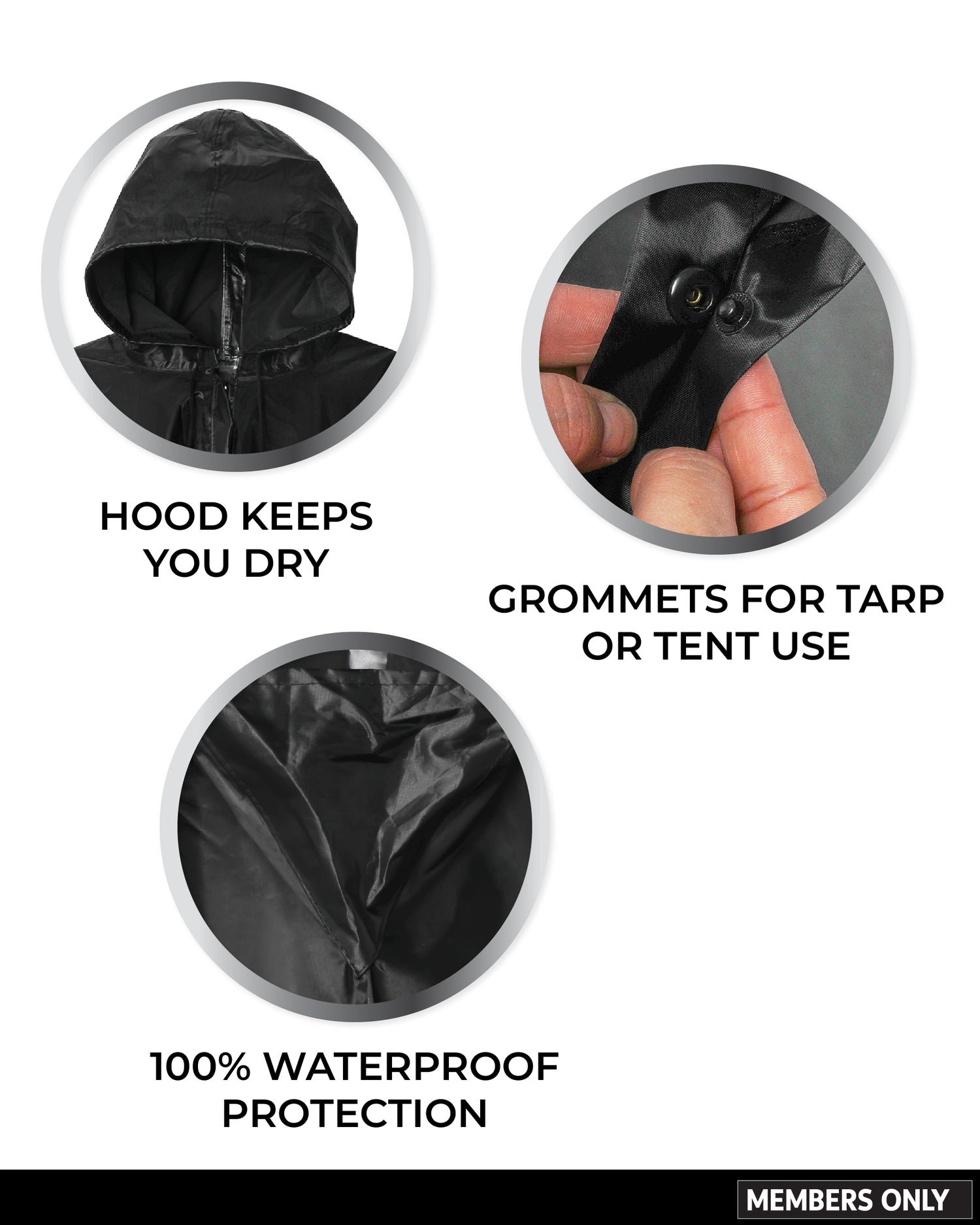 Members Only Waterproof Rain Travel Gear – Lightweight & Packable