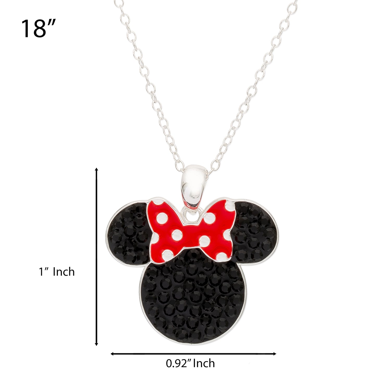 Disney Minnie Mouse Red Bow Pendant Necklace