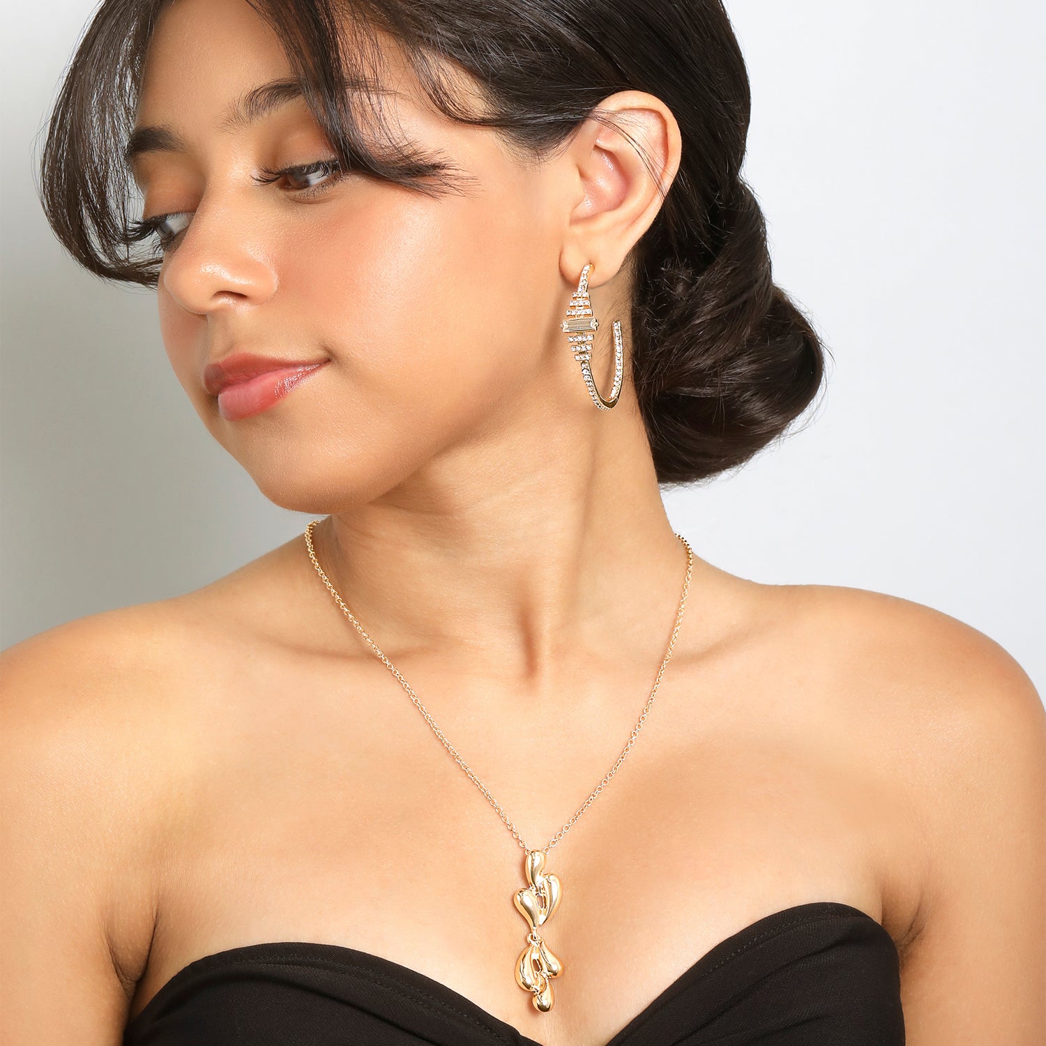 BCBGeneration Crystal Baguette Hoop Earrings