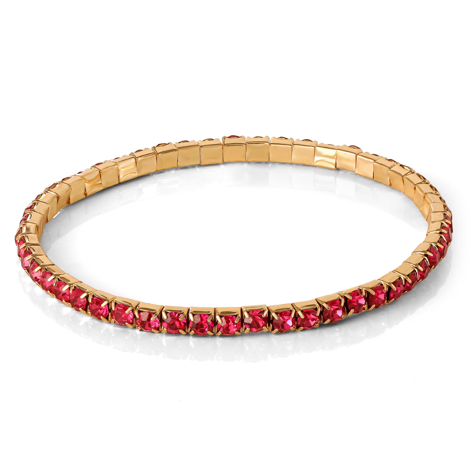 Jessica Simpson 3-Piece Beaded Stretch Bracelet Set - Gemstone & Gold-Tone Accents - Red