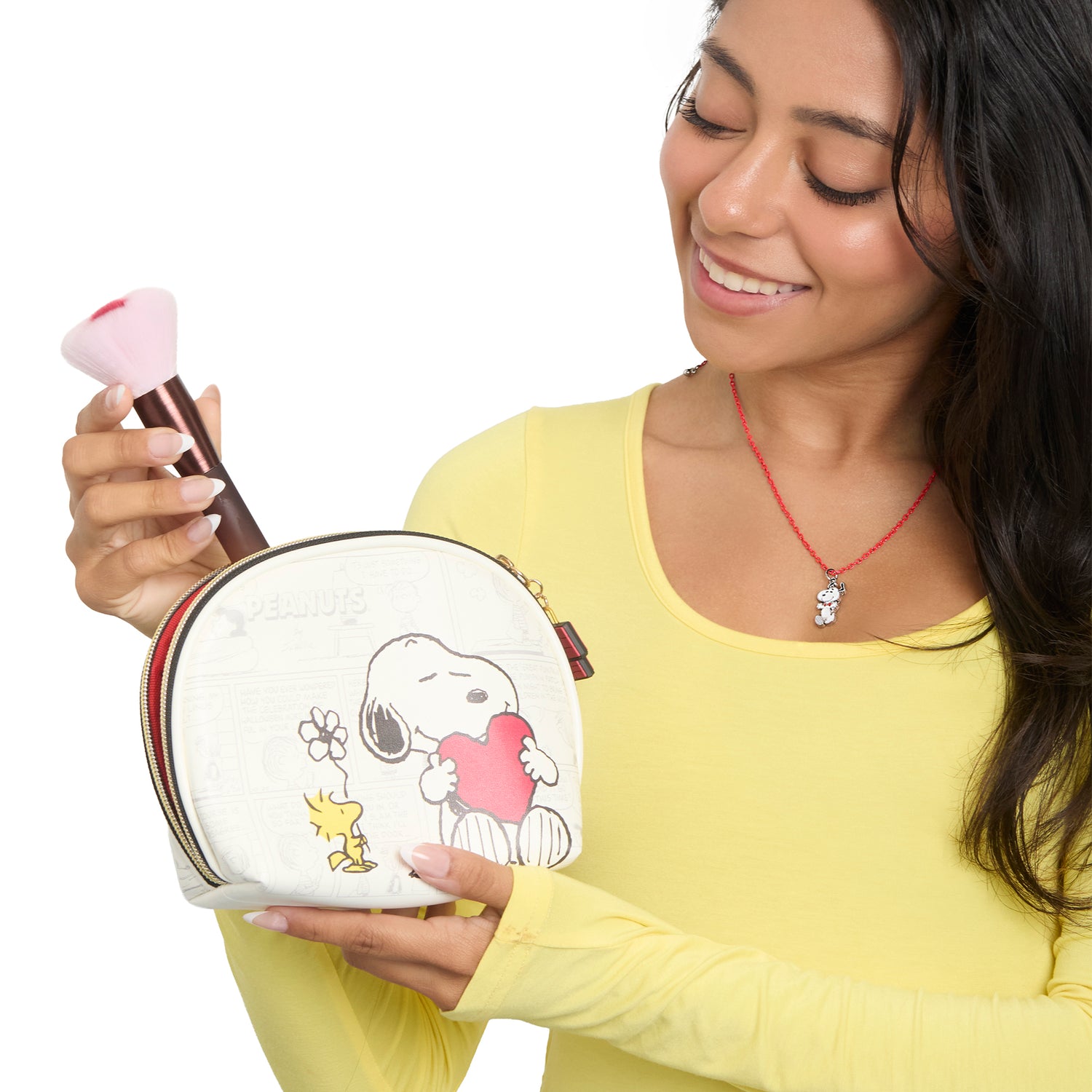 Peanuts Snoopy Cosmetic Bag Set, Zip Pouch, Comic Print