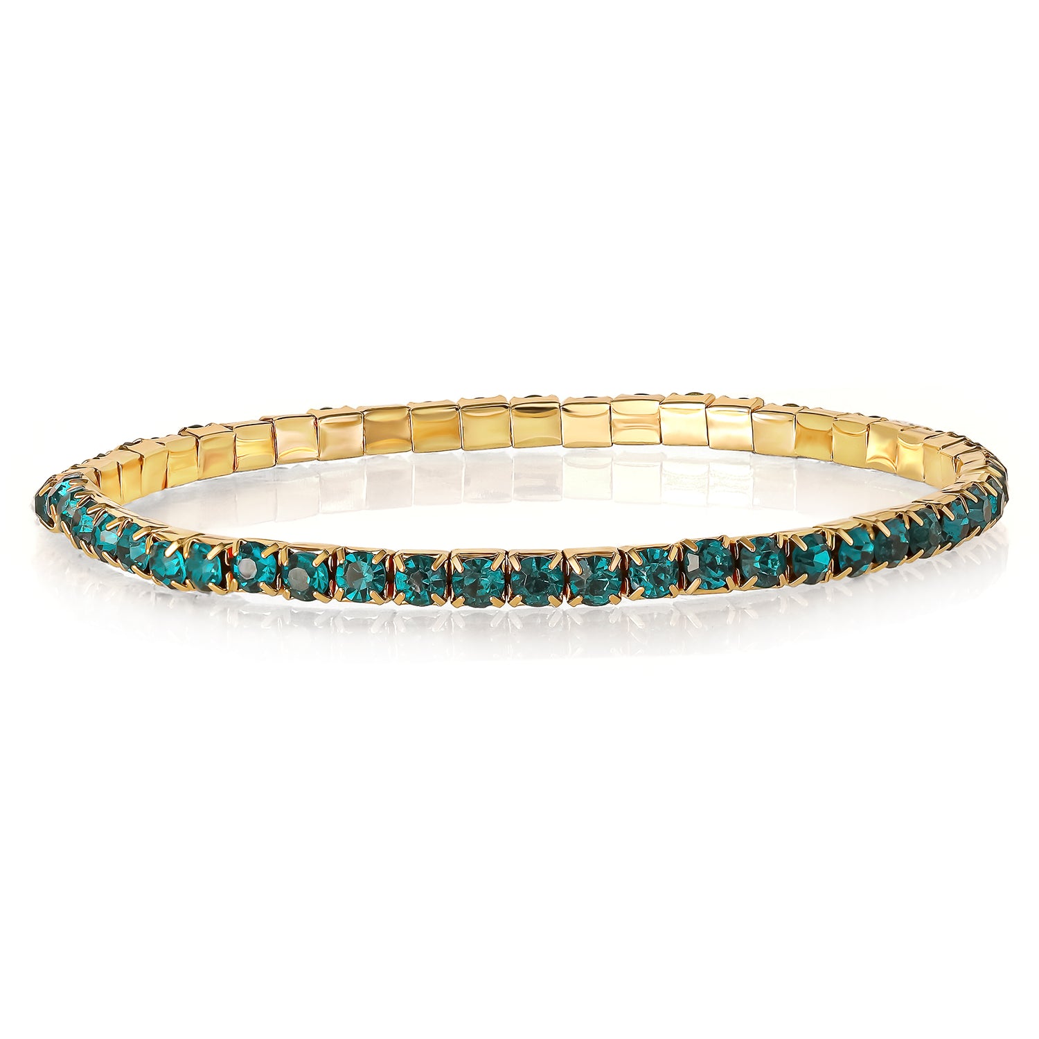 Jessica Simpson Crystal Stretch Bracelet - 5 Piece Set - Turquoise