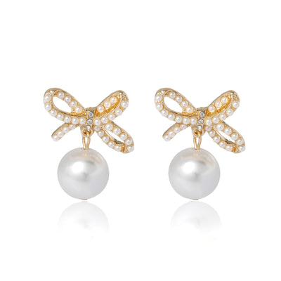 BCBGeneration Bow Pearl Drop Earrings