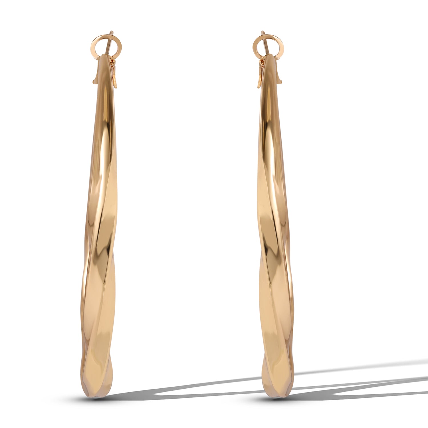 JS Jessica Simpson Twisted Gold Tone Hoop Earrings