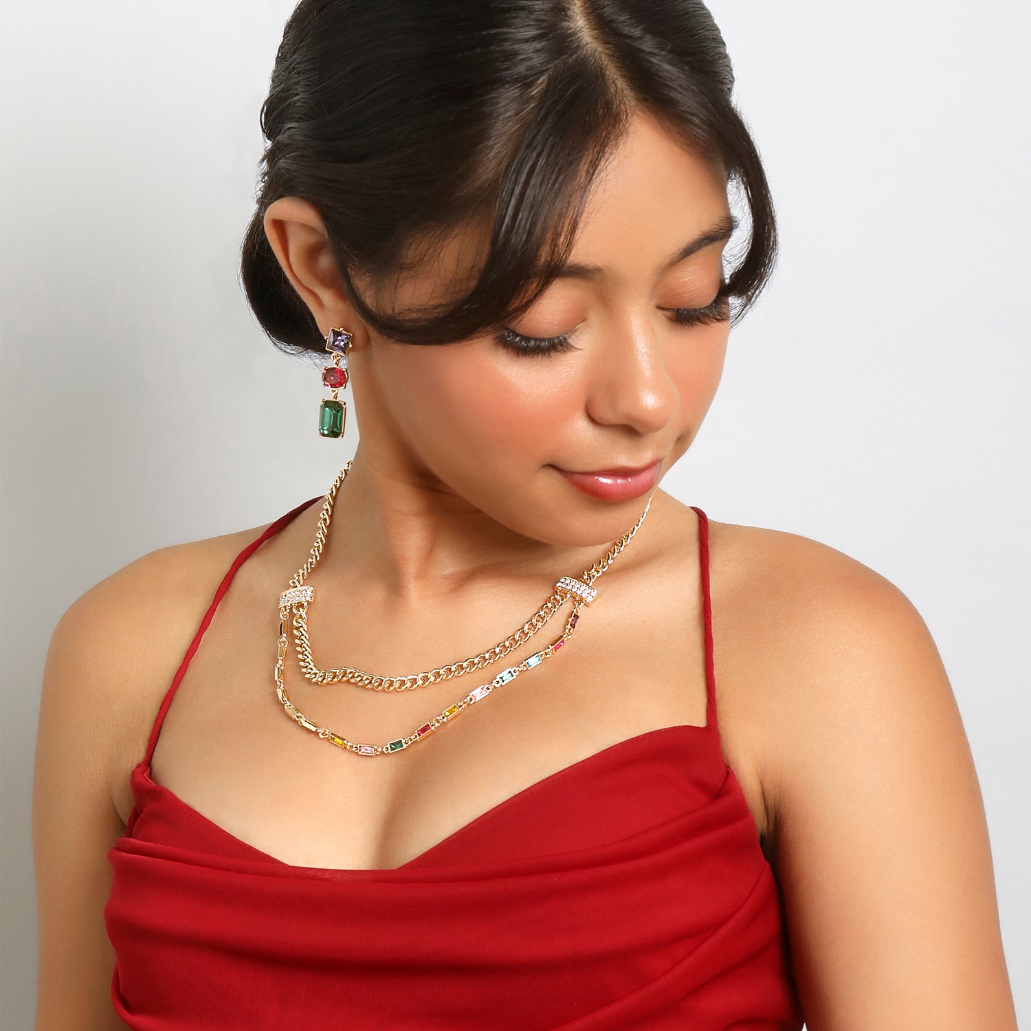 BCBG Generation Multi-Gem Drop Earrings