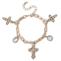 Jessica Simpson Crystal Cross Charm Bracelet