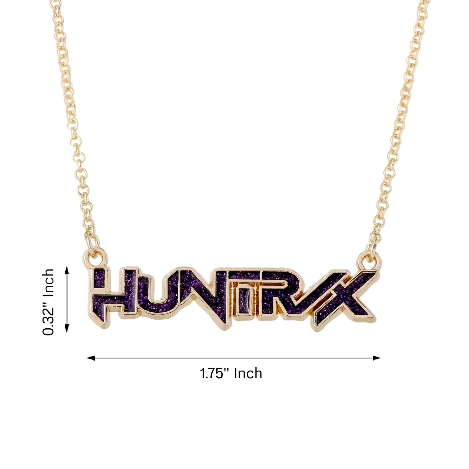 K-Pop Demon Hunters Huntrix Necklace Official License, 16"+3.25" Gold-Tone, K-Pop Gifts