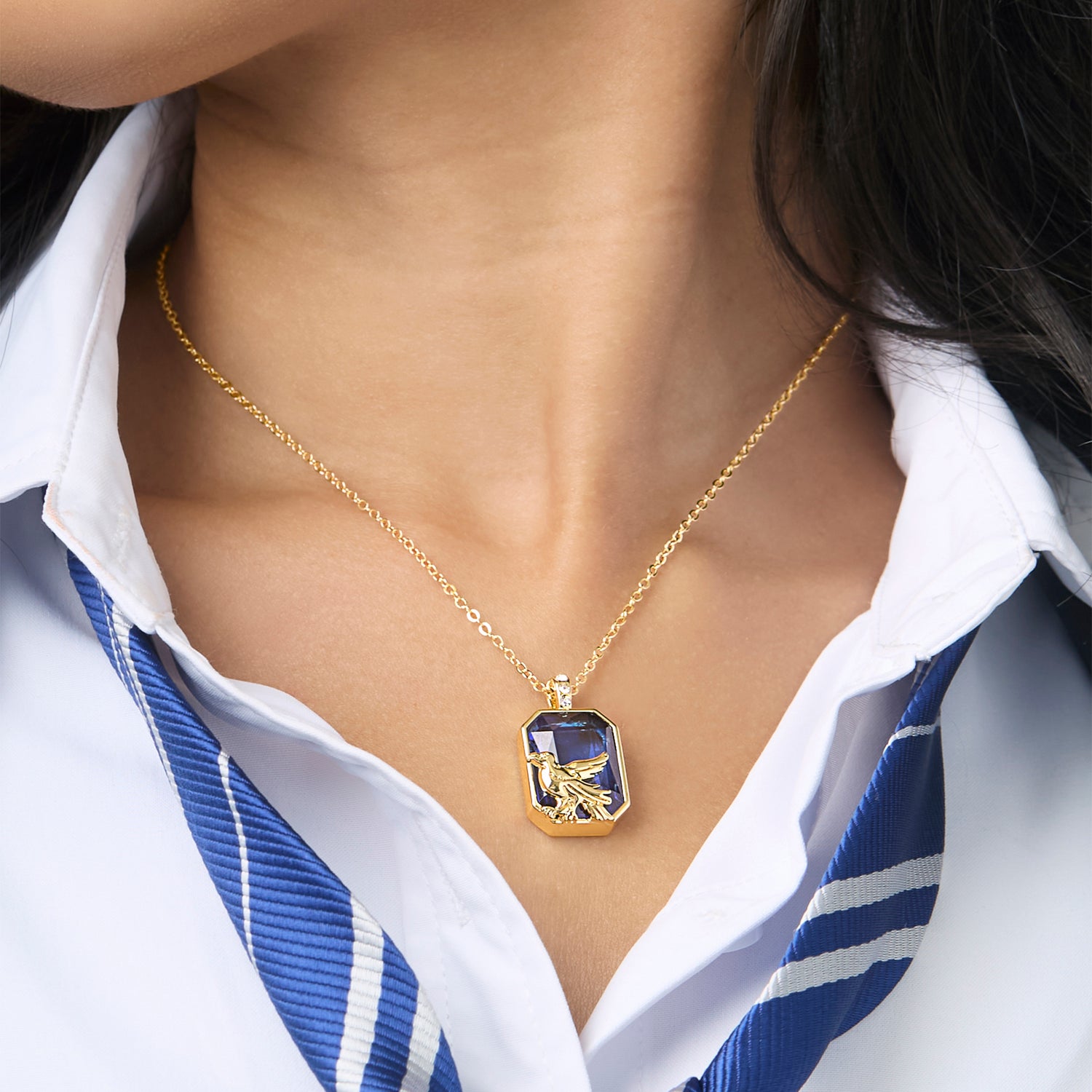 Harry Potter Ravenclaw Eagle Pendant Necklace Official License, 18+2"