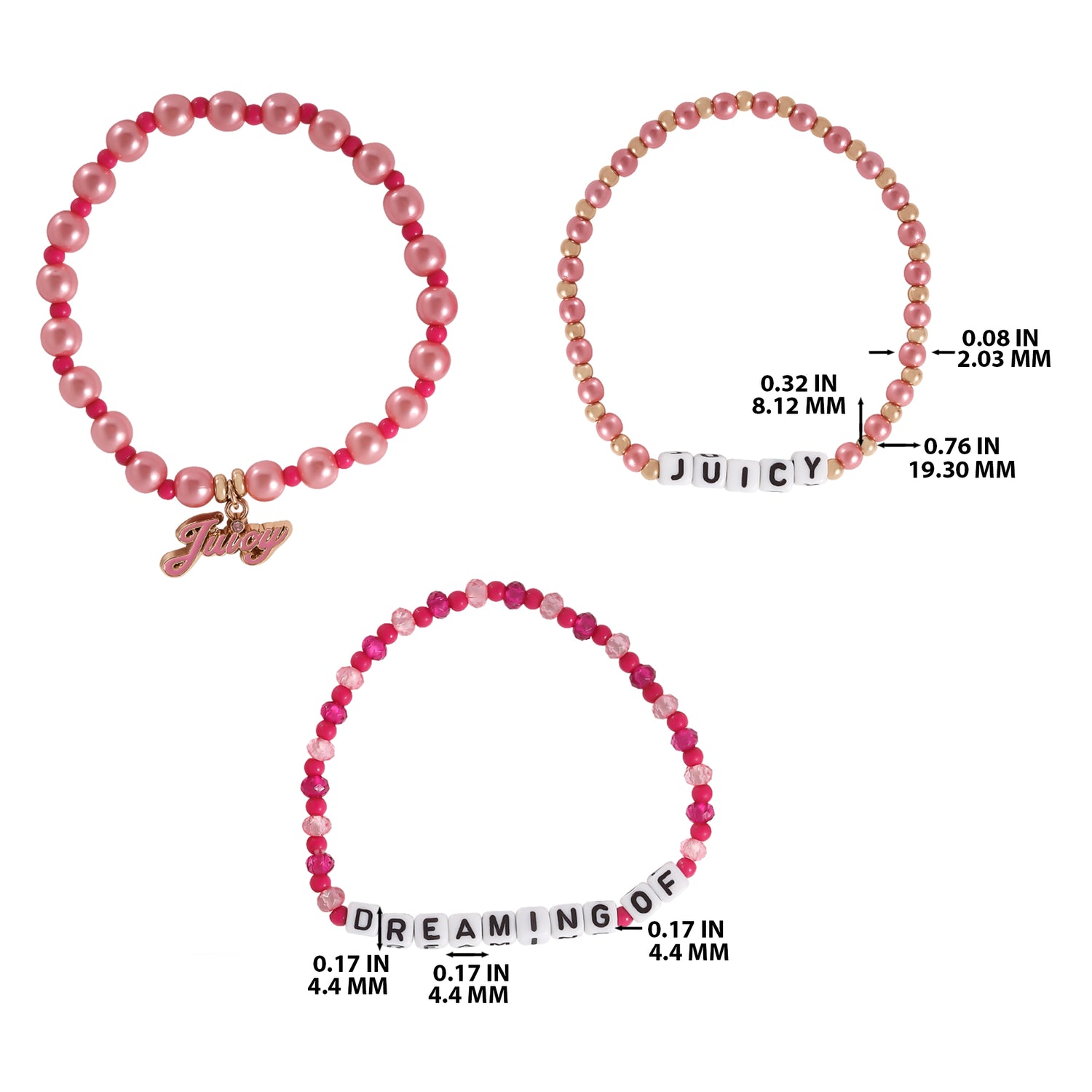 Juicy Couture Kids Dreaming of Juicy 3 Piece Stretch Beaded Jewelry