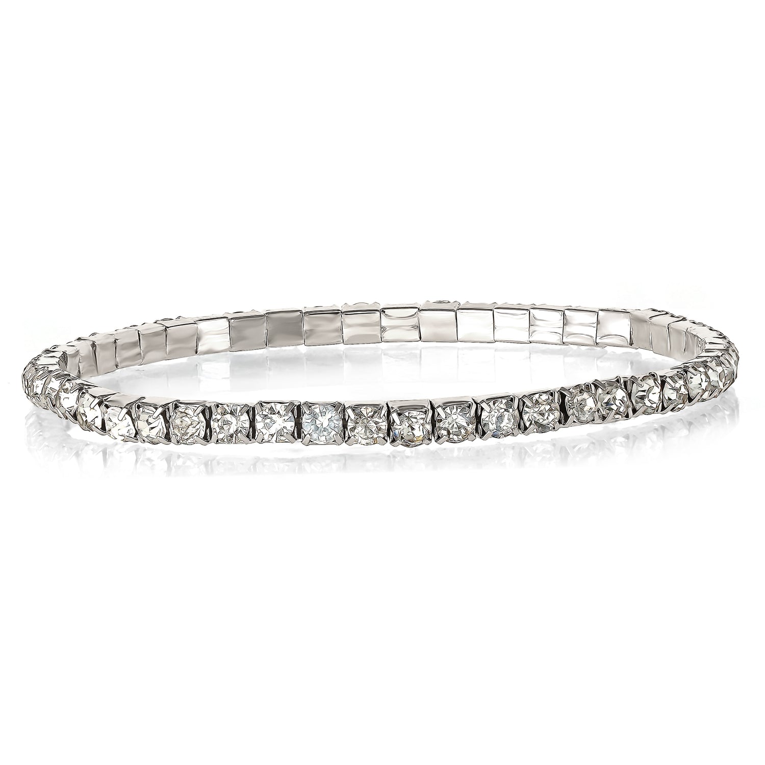 Jessica Simpson 5-Piece Rhinestone Bracelet Set - Silver Clear