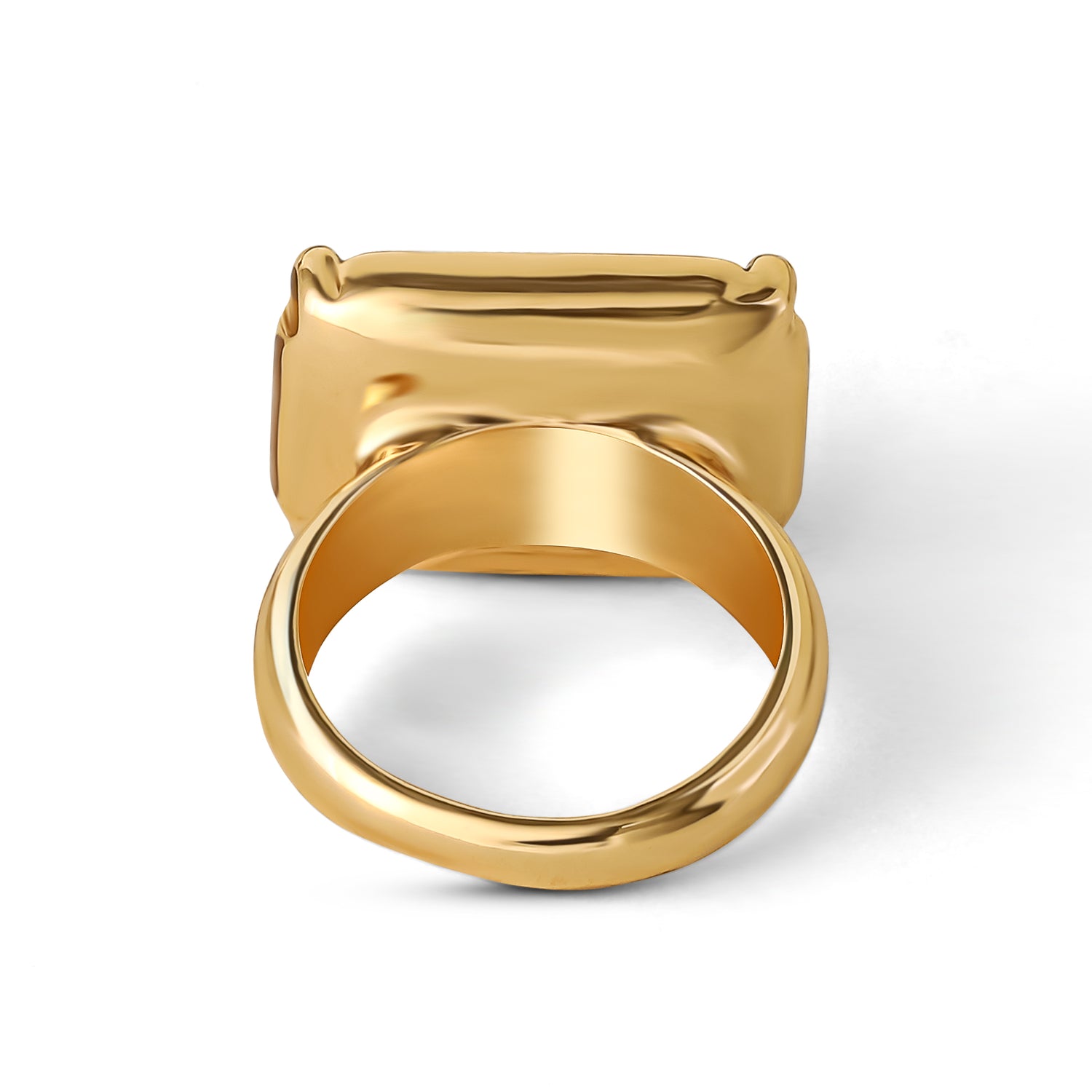 Jessica Simpson Gold-Tone Smoky Black Rectangle Stone Ring