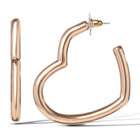 Jessica Simpson Open Heart Thin Wire Hoop Earrings in Gold