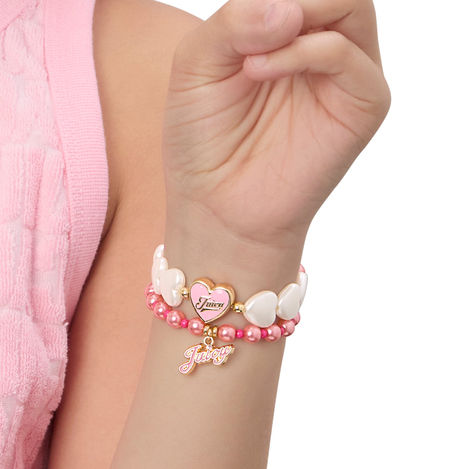 Juicy Couture Kids Choose Juicy Heart Charm 2 Piece Beaded Jewelry