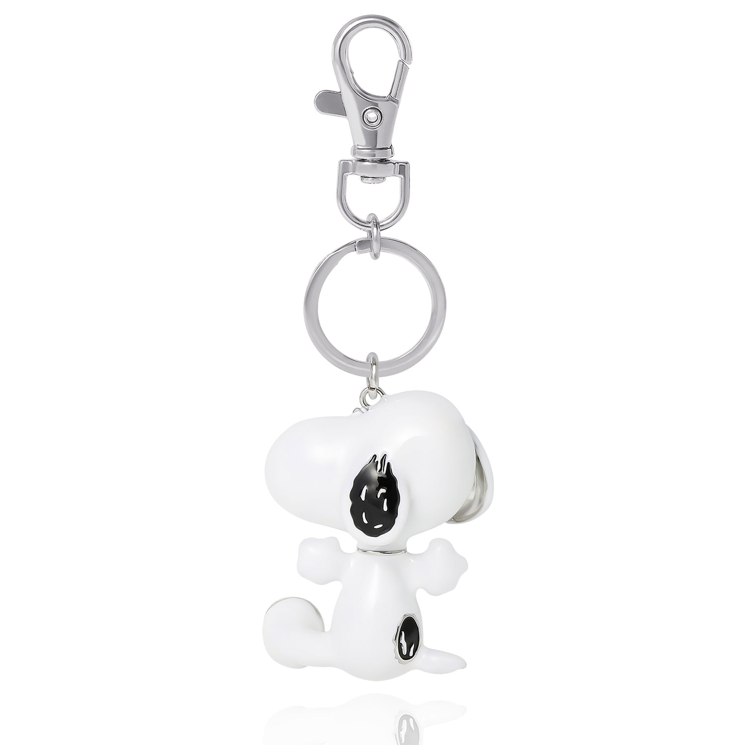 Peanuts Snoopy Keychain, Silver-Tone Enamel Bag Charm