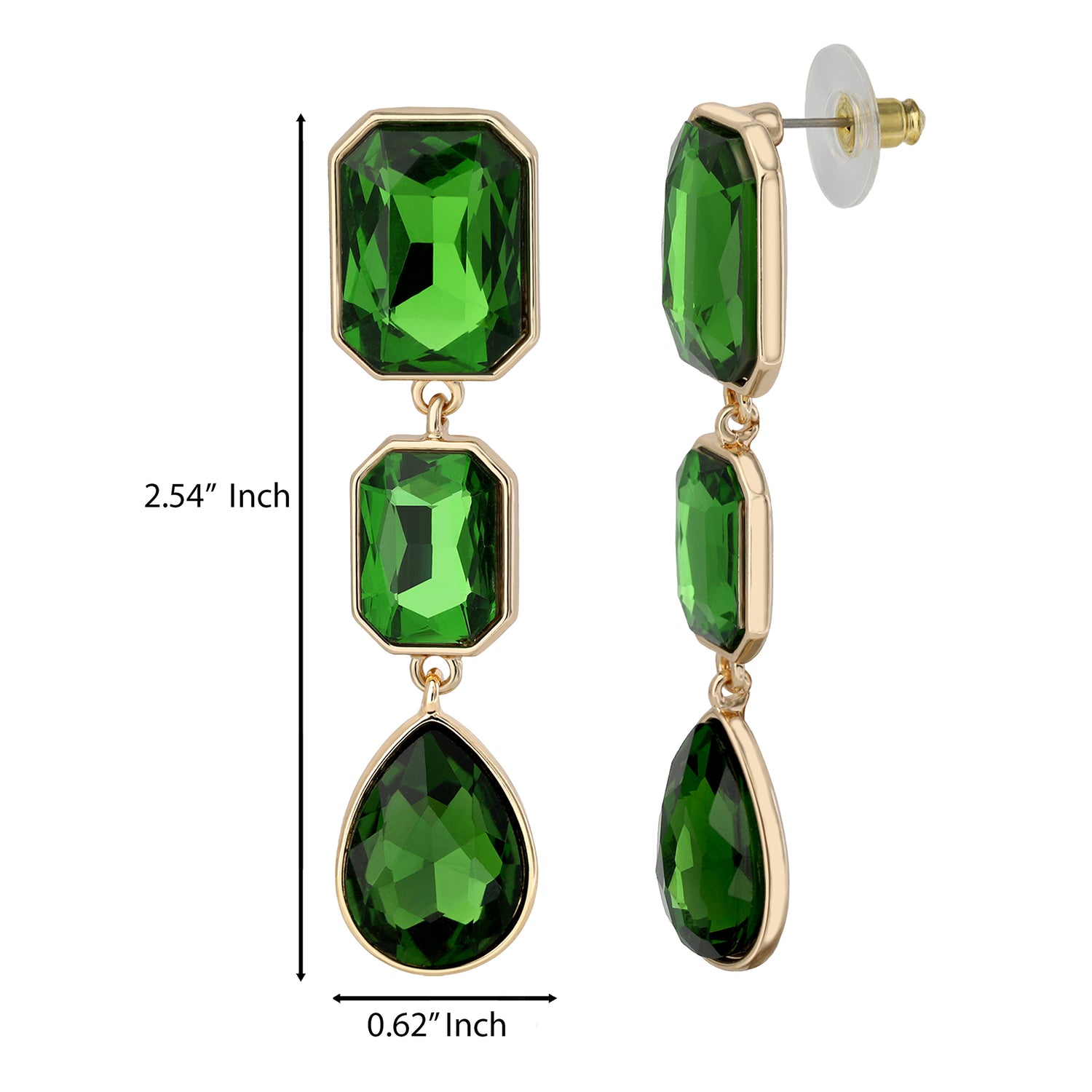 Jessica Simpson Green Crystal Drop Earrings