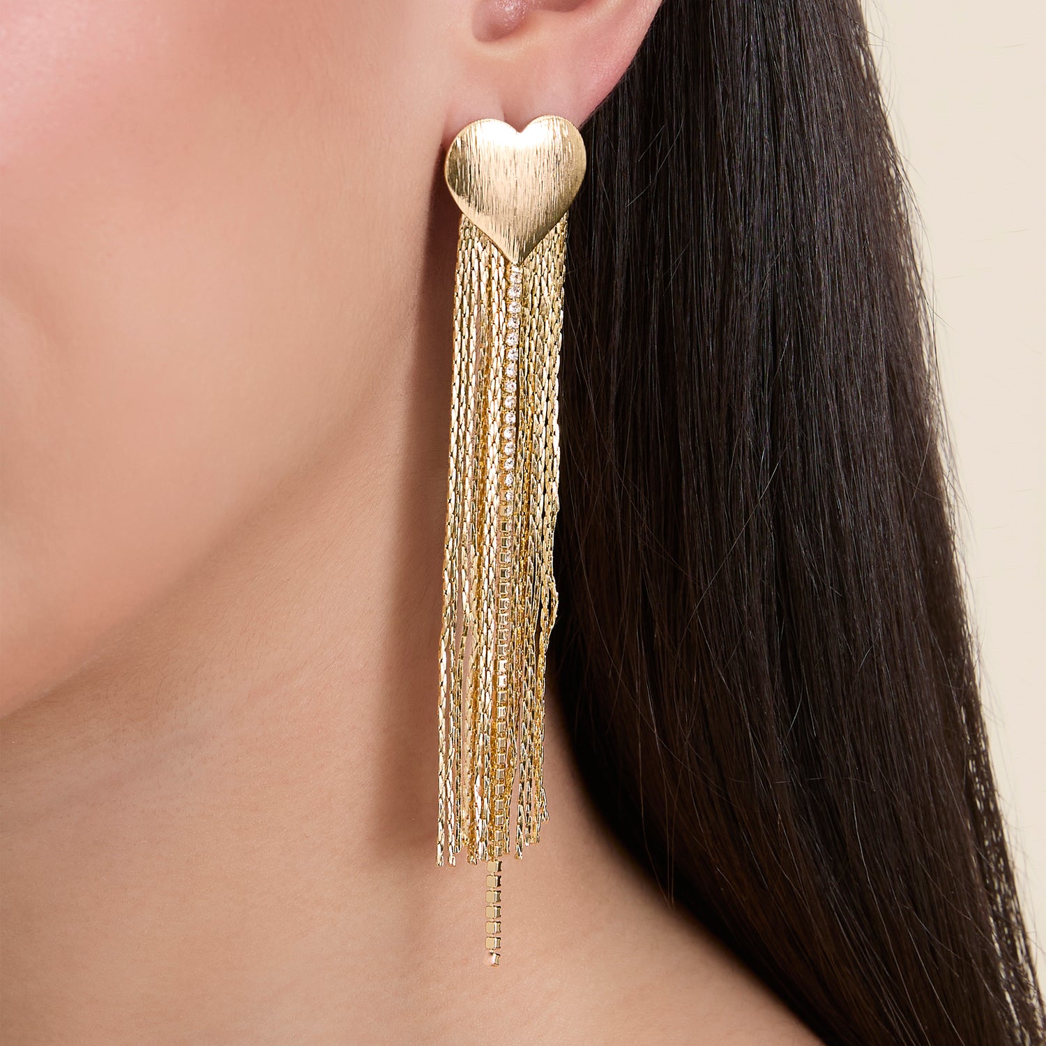 Jessica Simpson Gold Chain Tassel Earrings