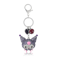 Kuromi Crystal Cluster Pavé Bag Charm Keychain – Officially Licensed Sanrio
