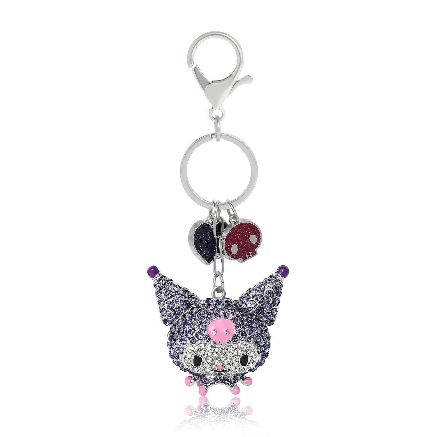 Kuromi Crystal Cluster Pavé Bag Charm Keychain – Officially Licensed Sanrio
