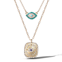 JS Jessica Simpson Gold-Tone Layered Evil Eye Pendant Necklace Set