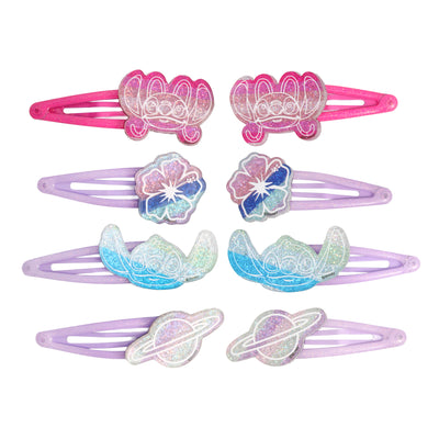 Stitch Hair Clip 8-Piece Set Official License, Snap Back Clips for Hair, Lilo and Stitch Accessories, Small Disney Gifts