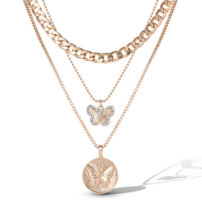 Jessica Simpson Layered Coin & Charm Pendant Necklace