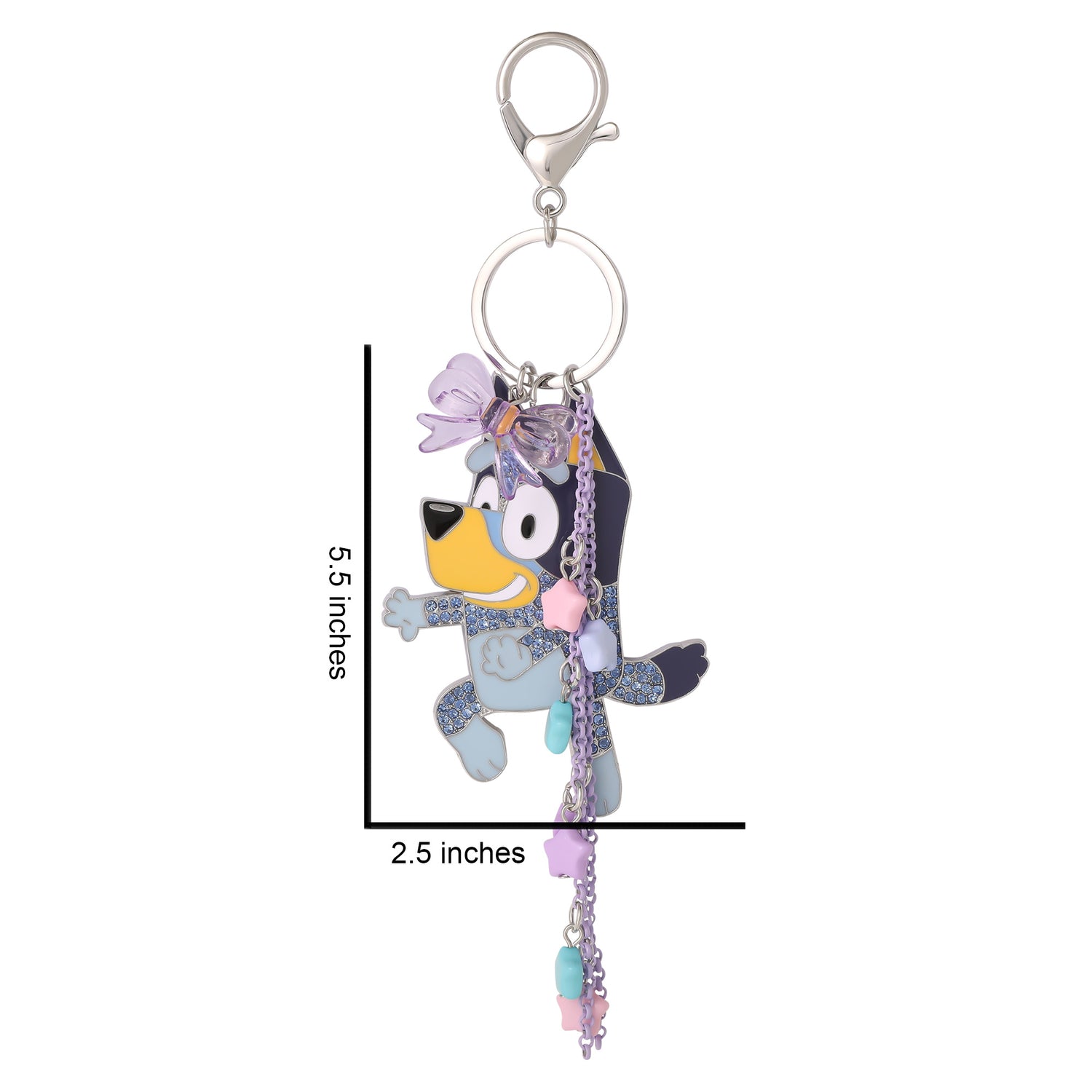 Bluey Bag Charms with Lobster Clip, Liquid and Pave Crystals Charm Keychains