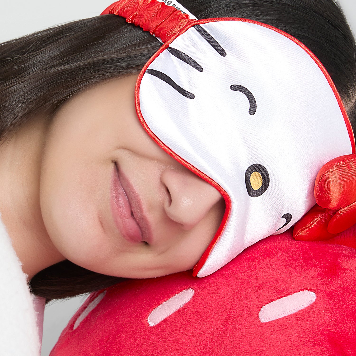 Hello Kitty Sleep Mask Official License, Satin Eye Mask for Sleeping with 3D Bow, Sanrio Gifts