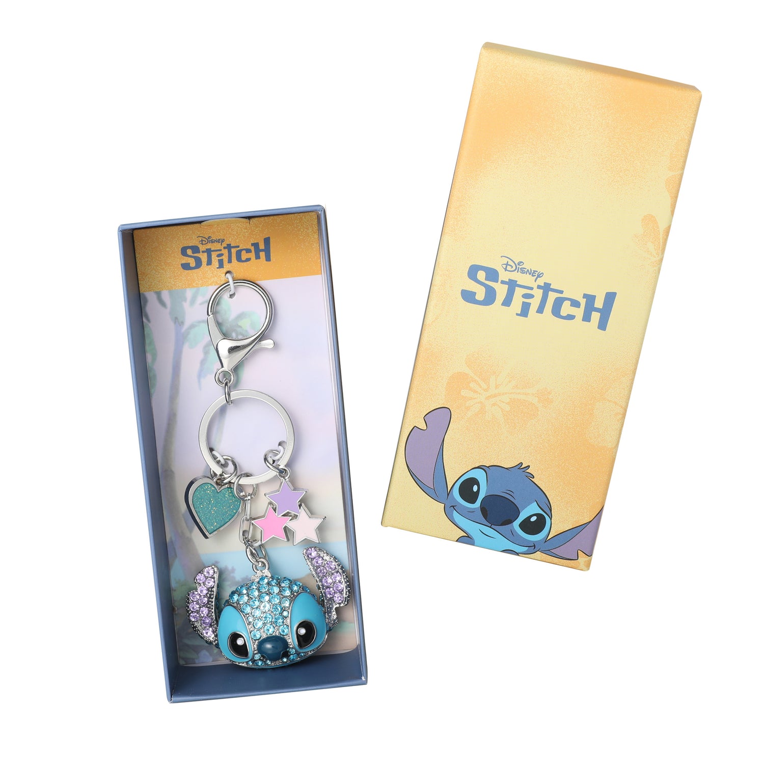 Disney Stitch Crystal Cluster Pavé Bag Charm Keychain – Officially Licensed