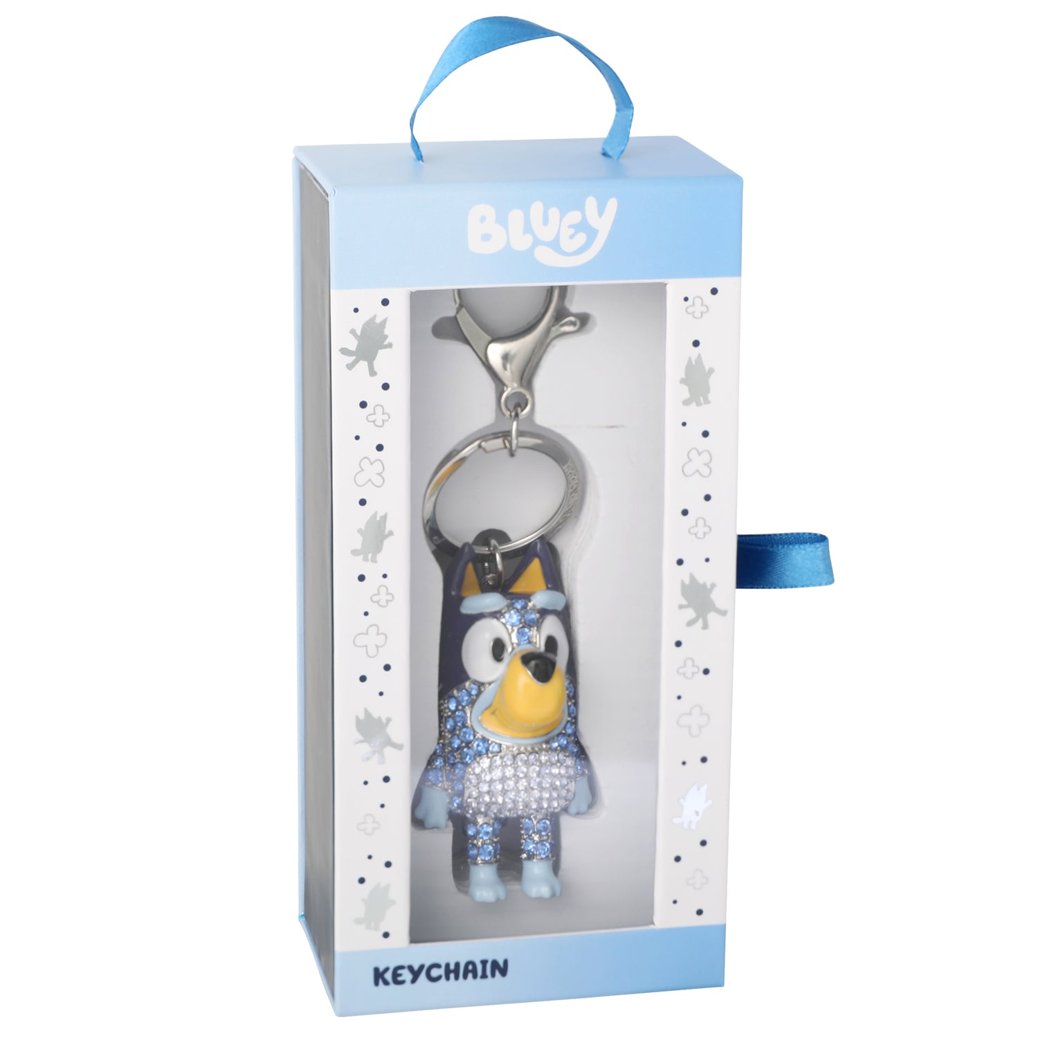 Bluey Bag Charm Pave Crystal, Official License Bluey Charm Keychain with Lobster Clip