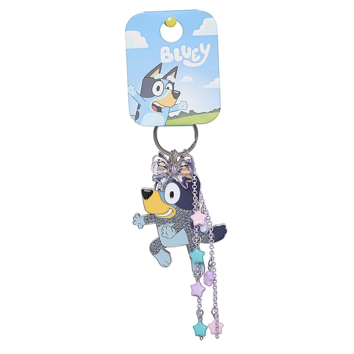 Bluey Bag Charms with Lobster Clip, Liquid and Pave Crystals Charm Keychains