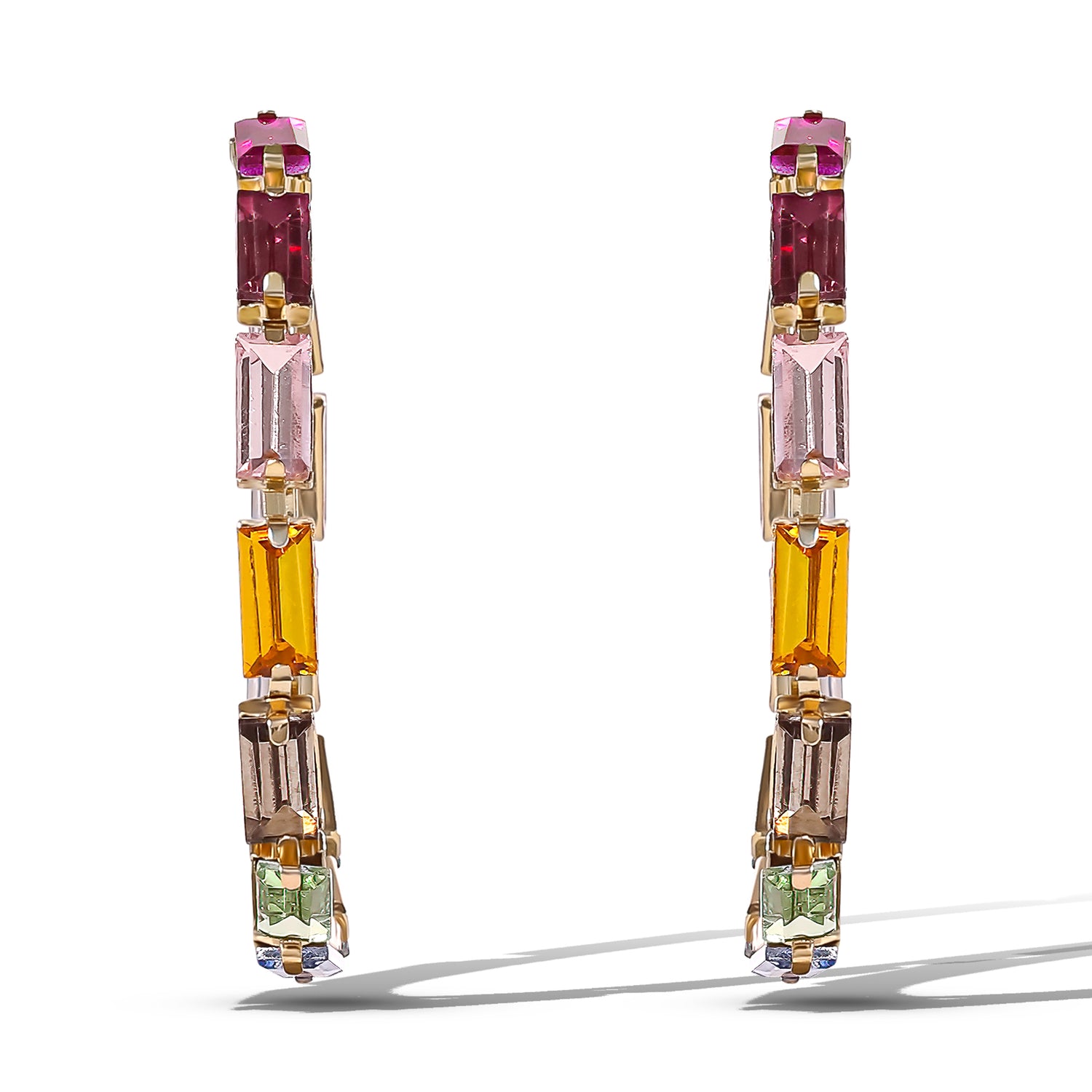 Jessica Simpson Multicolor Gemstone Hoop Earrings