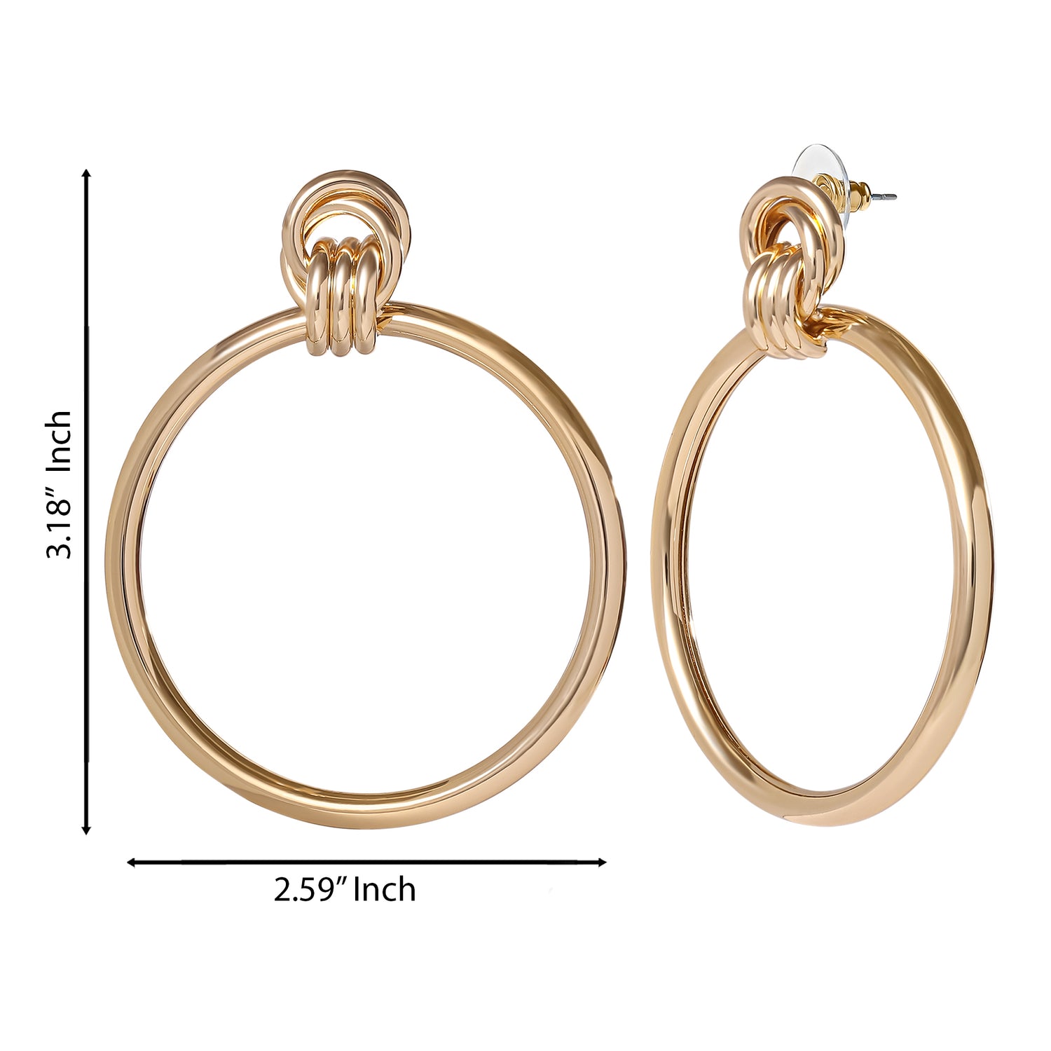 Jessica Simpson Oversized Gold Circle Drop Earrings