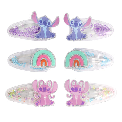 Stitch Hair Clip 6-Piece Set Official License, Snap Back Shaker Hair Clips, Lilo and Stitch Accessories, Small Disney Gifts