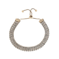 BCBGeneration Adjustable Triple Row Crystal Bracelet in Gold