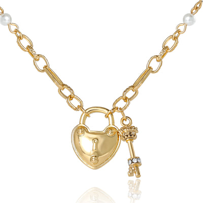 Juicy Couture Heart Locket Charm Necklace, Gold‑Tone