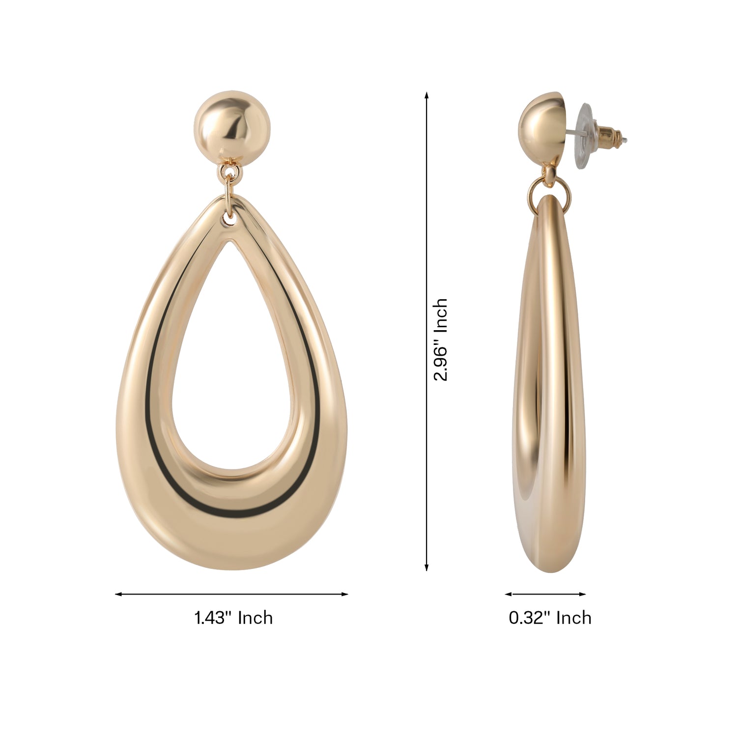 Jessica Simpson Large Teardrop Earrings Gold-Tone, Chunky Drop Earrings for Women