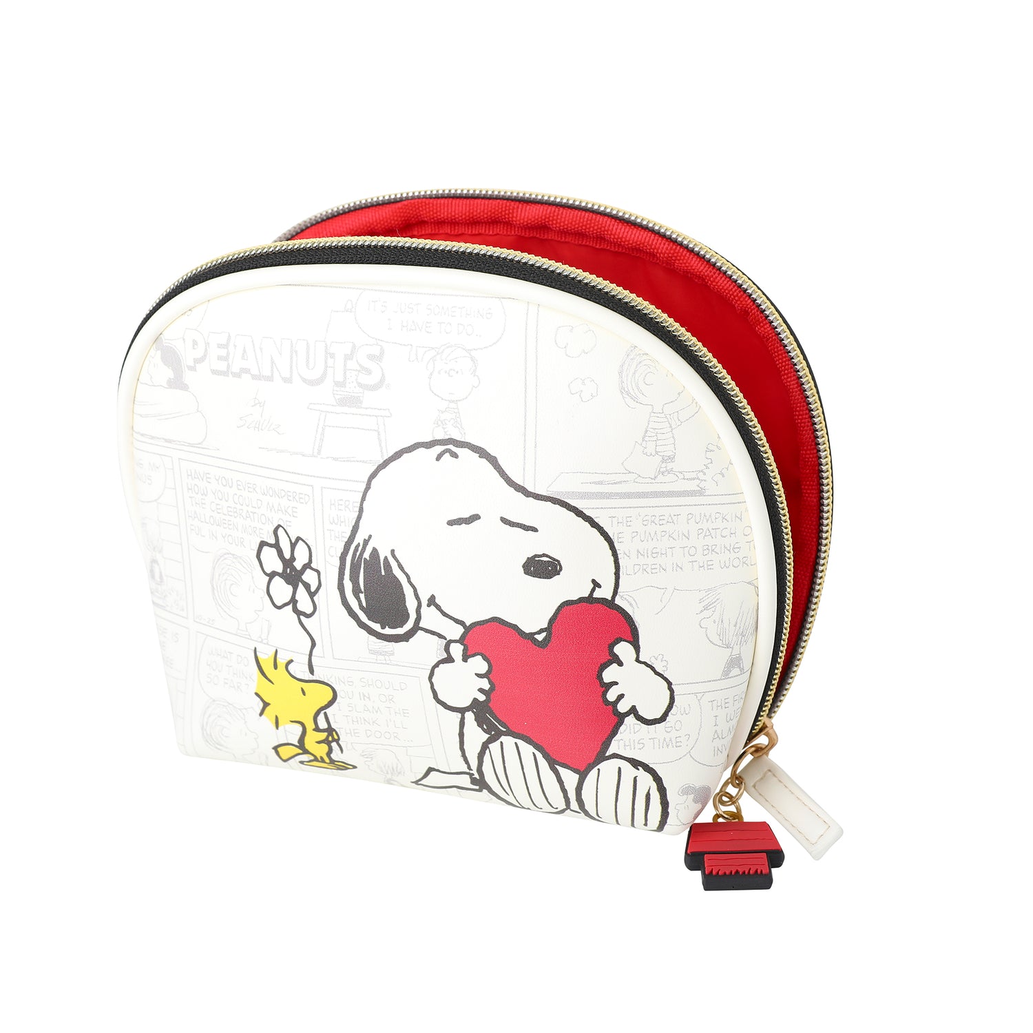 Peanuts Snoopy Cosmetic Bag Set, Zip Pouch, Comic Print