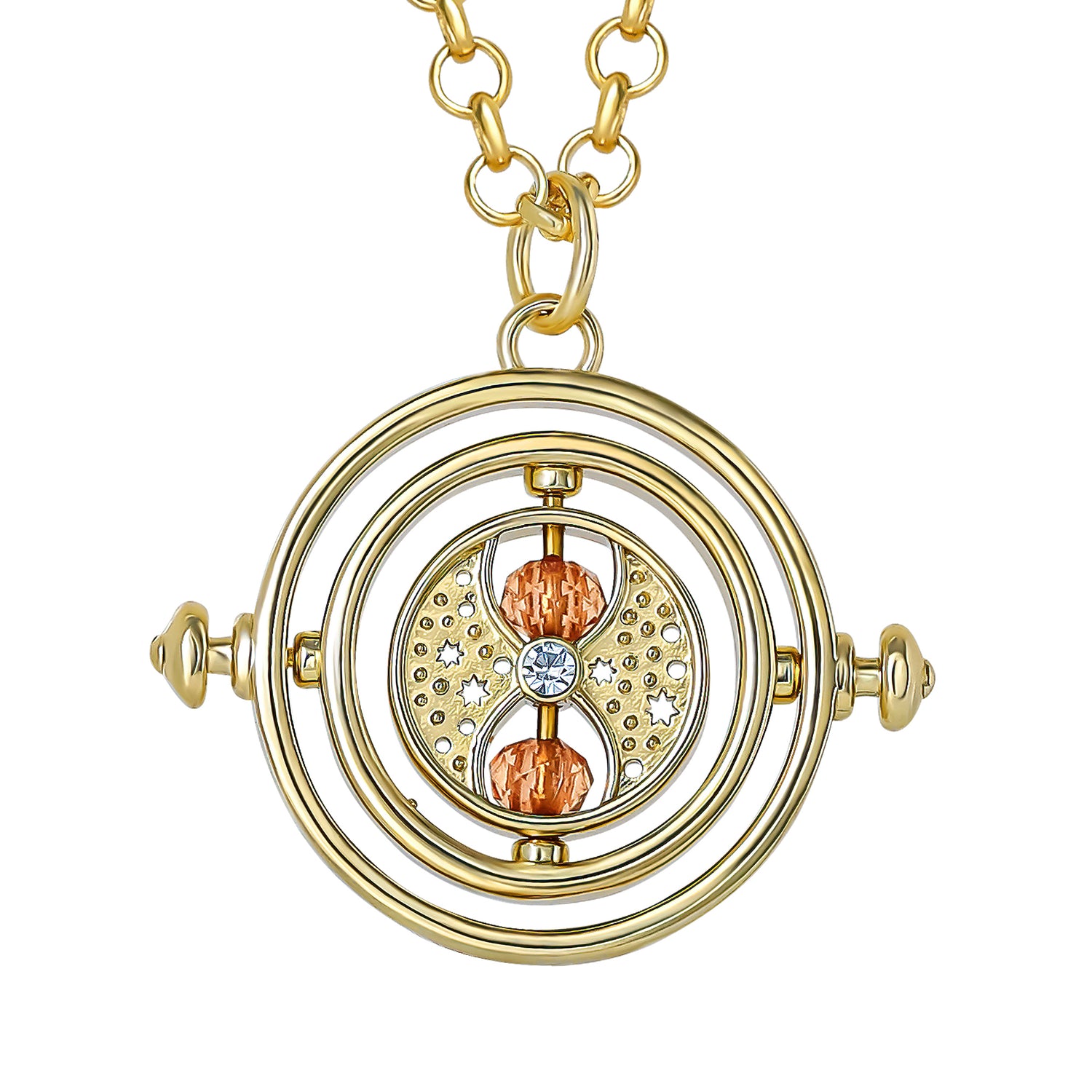 Harry Potter Time Turner Necklace for Women, 18k Gold Flash Plated