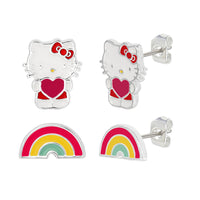 Hello Kitty Stud Earrings Set for Women, 2 Pairs, Sanrio Studs