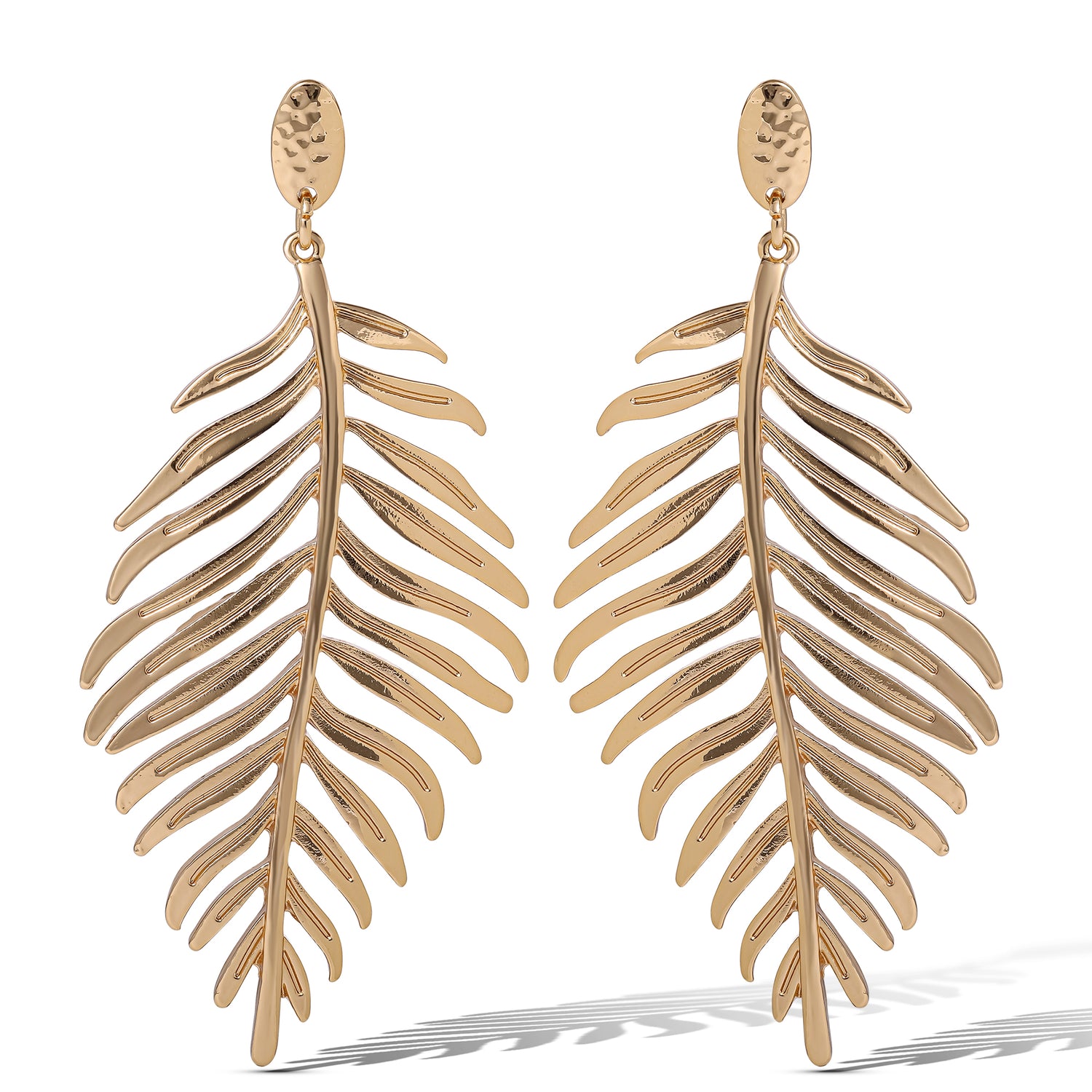 Jessica Simpson Gold-Tone Leaf Drop Earrings – Elegant Nature-Inspired Statement