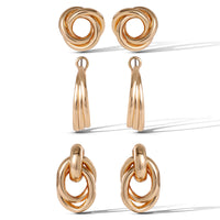 Jessica Simpson Knotted Studs, Drop, and Hoop 3 Pack Earring Set